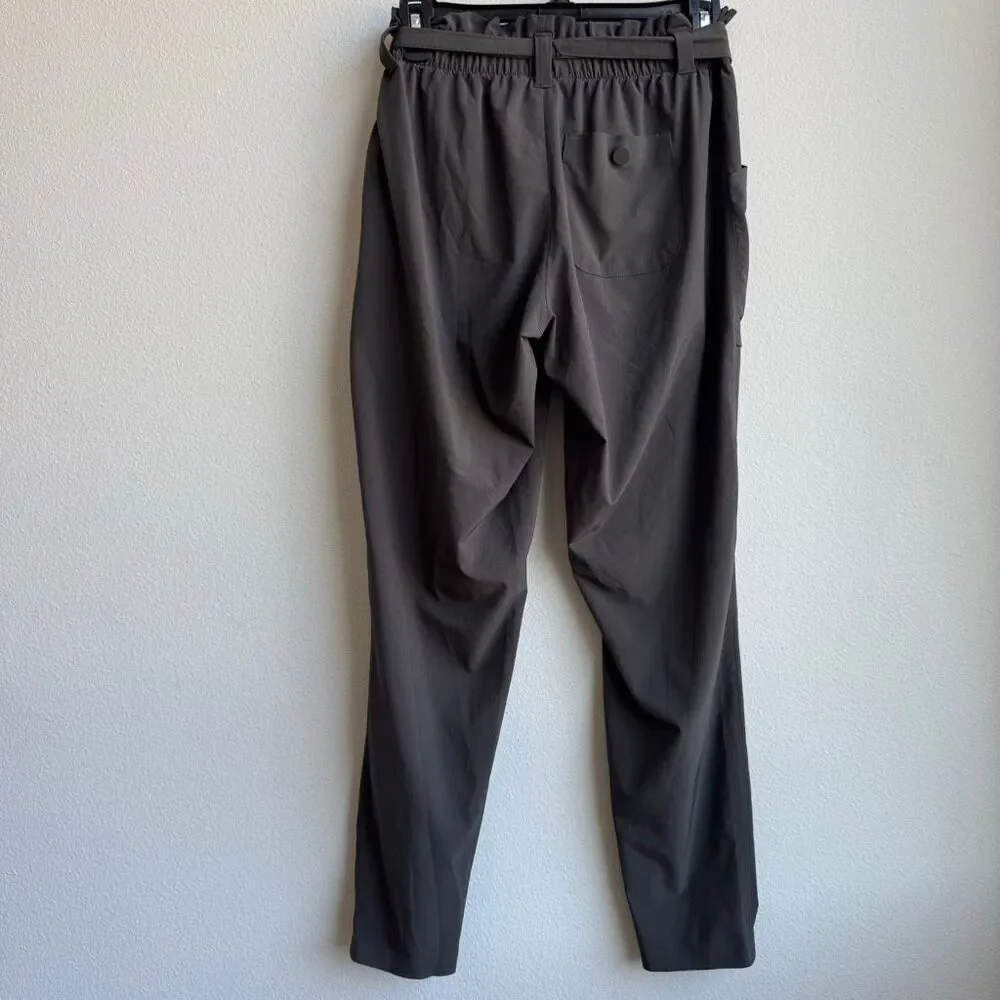 Athleta Skyline Pants Womens Size 2 XS Gray Grey Elastic Waist Stretch Belted - Picture 7 of 10